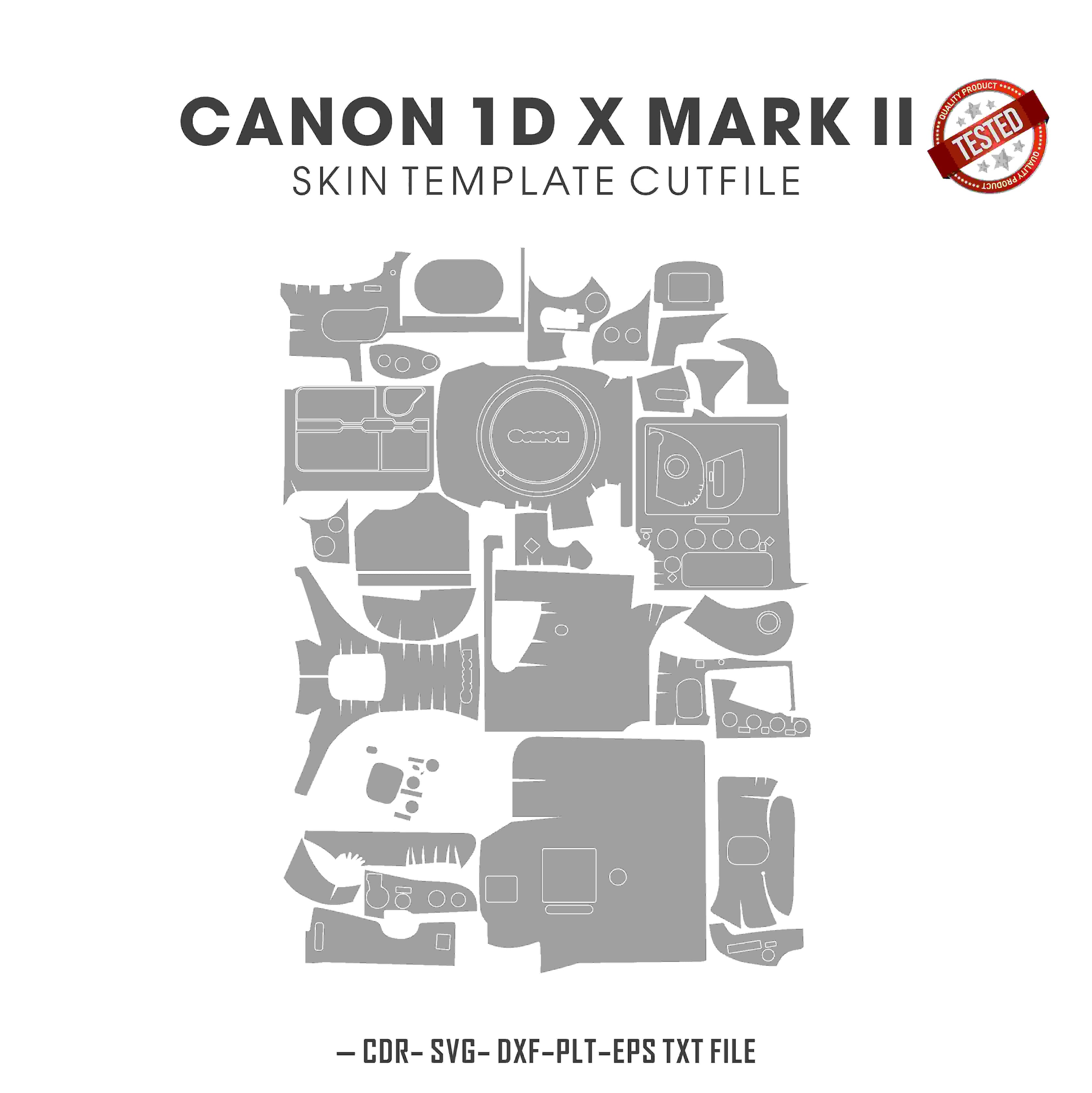 Canon 1D X Mark II Skin Template Vector Cut Files
