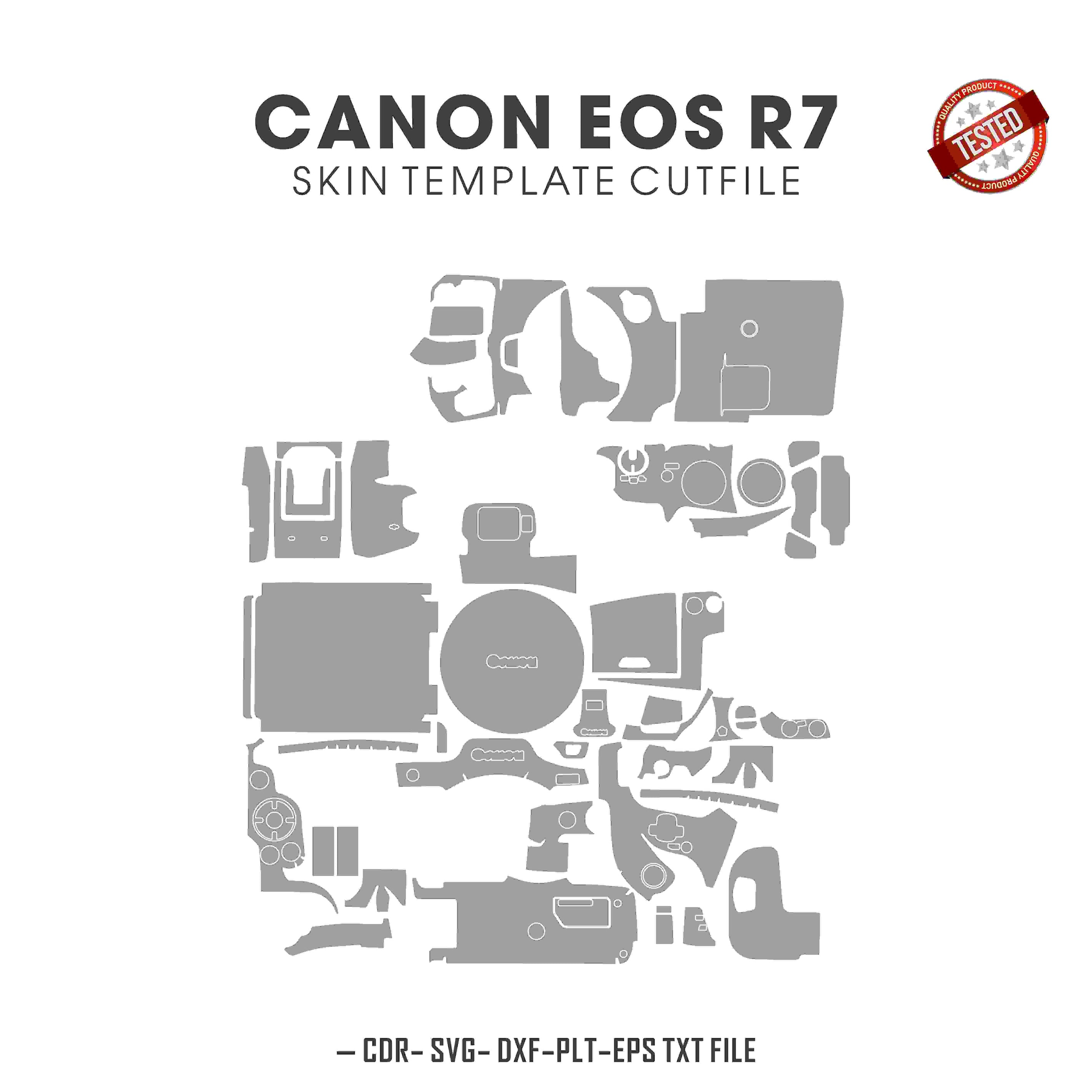 Canon EOS R7 Skin Template Vector Cut Files