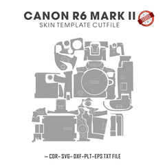 Canon EOS R6 Mark II Skin Template Vector Cut Files