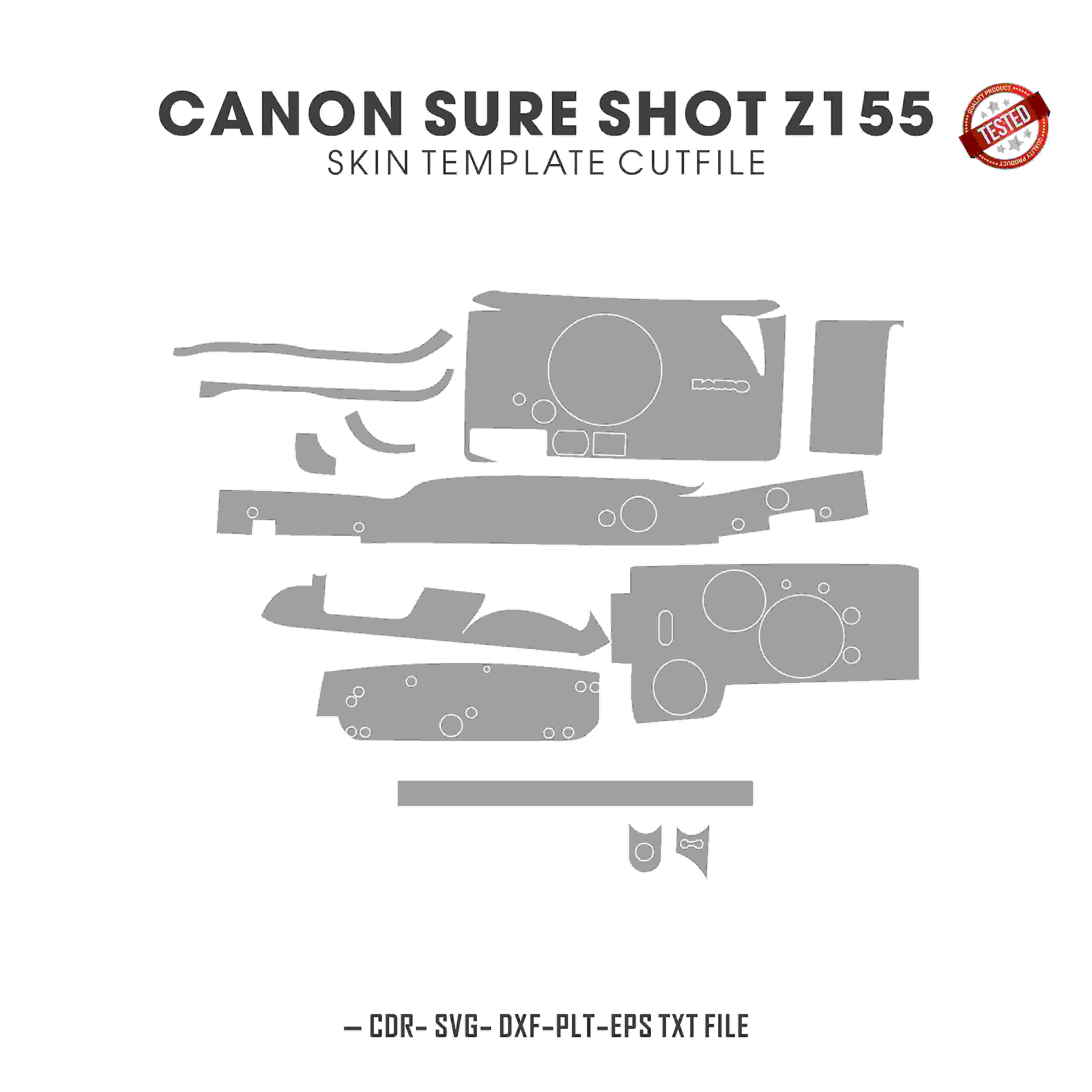Canon Sure Shot Z155 Skin Template Vector Cut Files