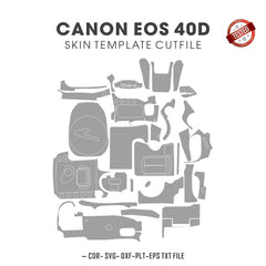 Canon EOS 40D Skin Template Vector Cut Files