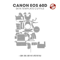 Canon EOS 60D Skin Template Vector Cut Files