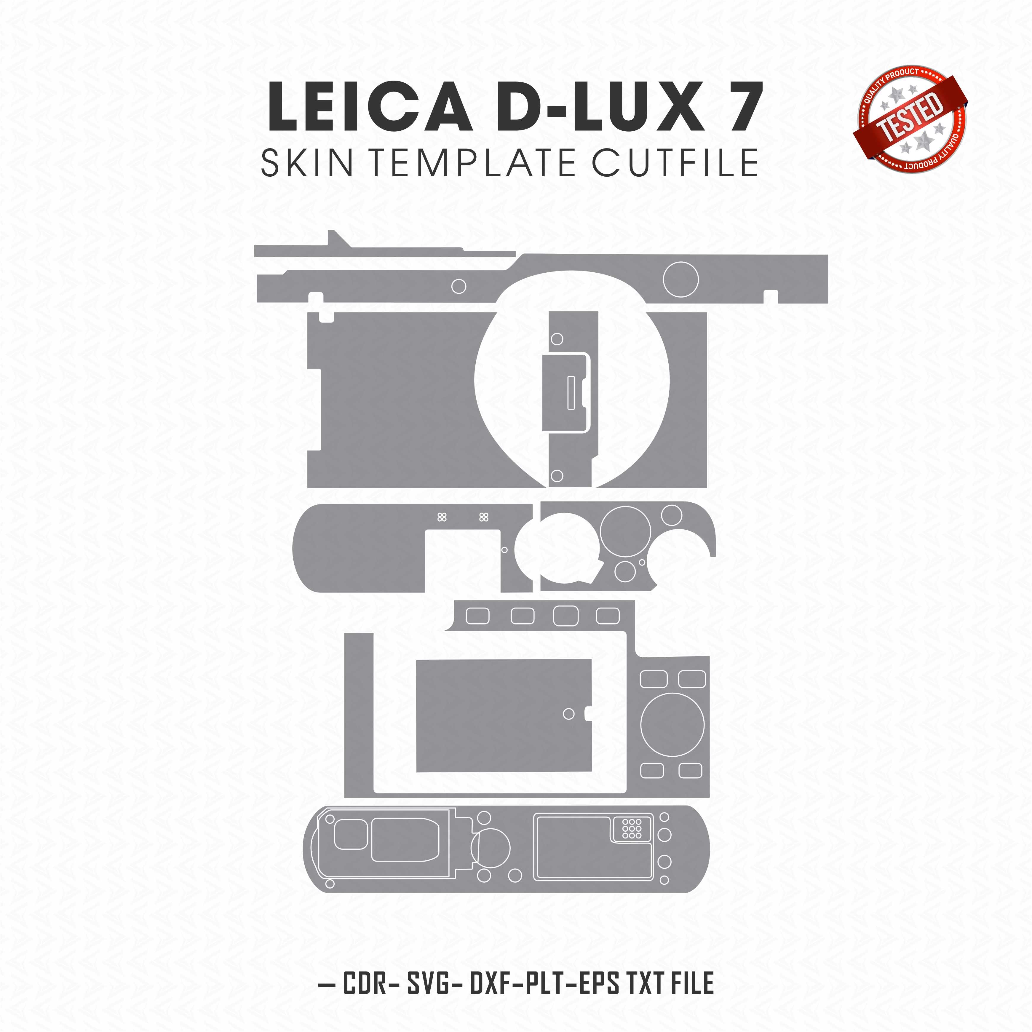 Leica D-Lux 7 camera skin template vector cut file