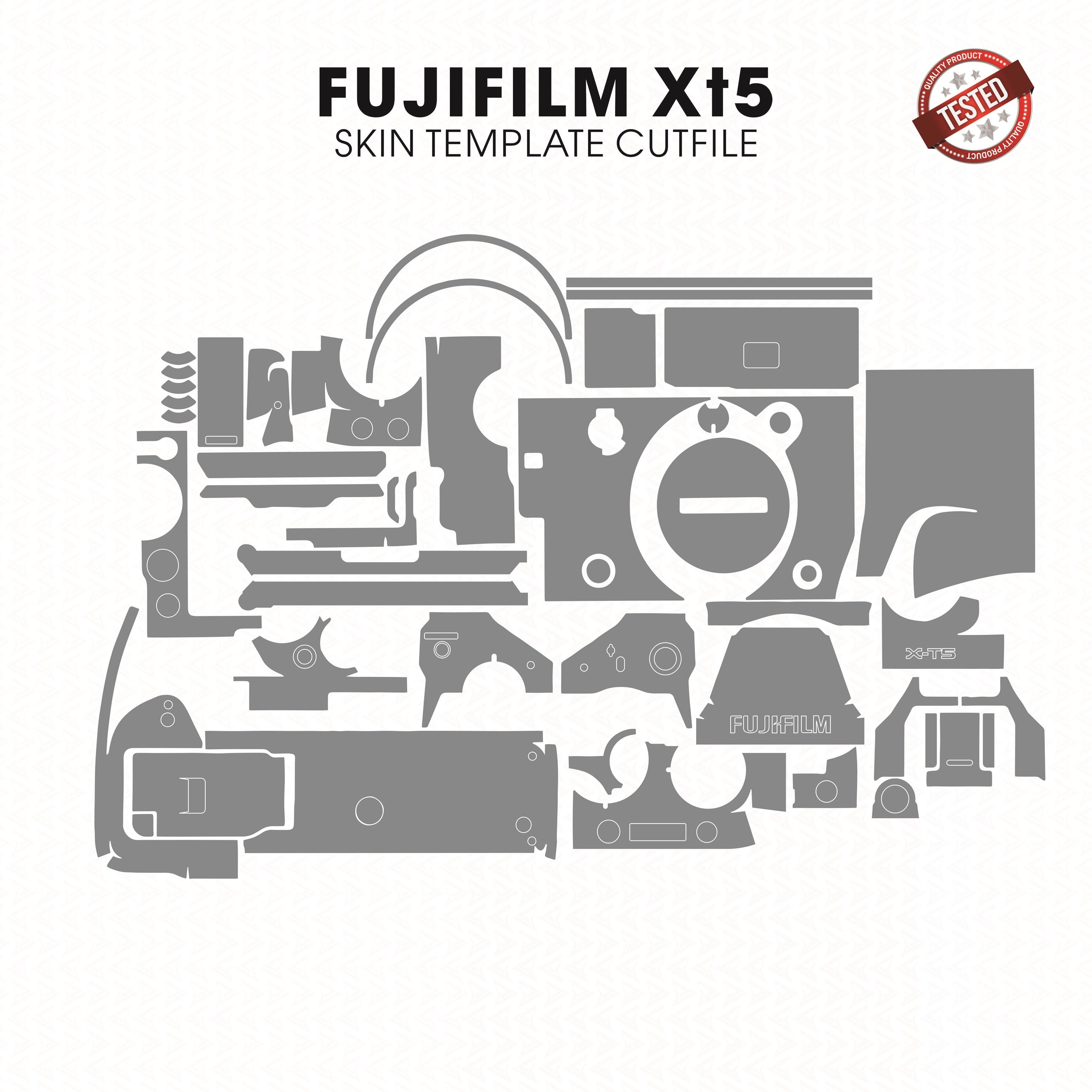 Fujifilm X-T5 Skin Template Vector Cut File PDF CDR SVG PNG