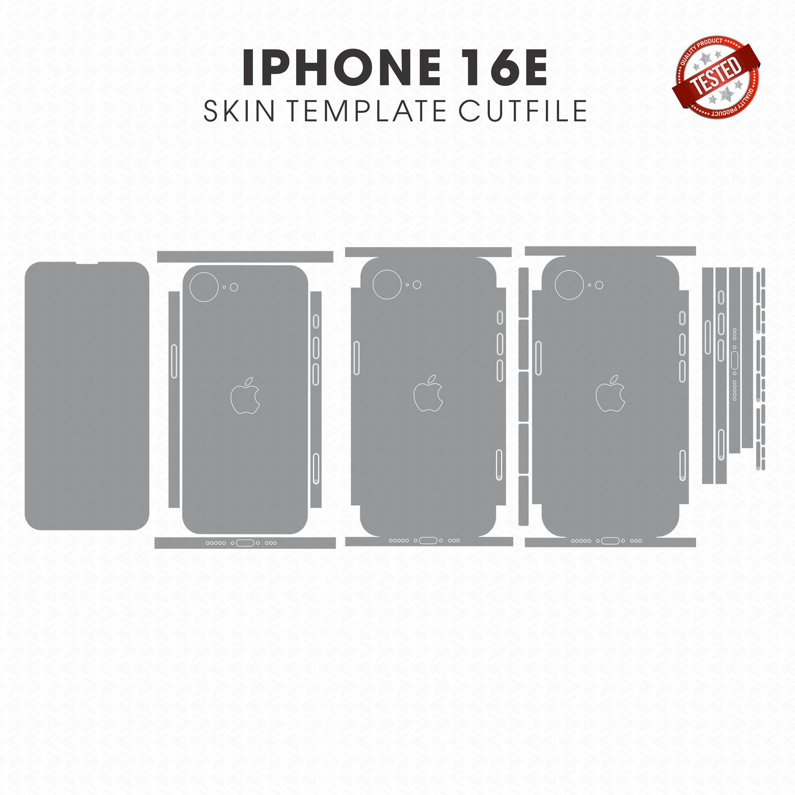 iPhone 16e Skin Template Die Cut File Vector