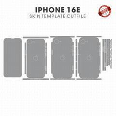 iPhone 16e Skin Template Die Cut File Vector