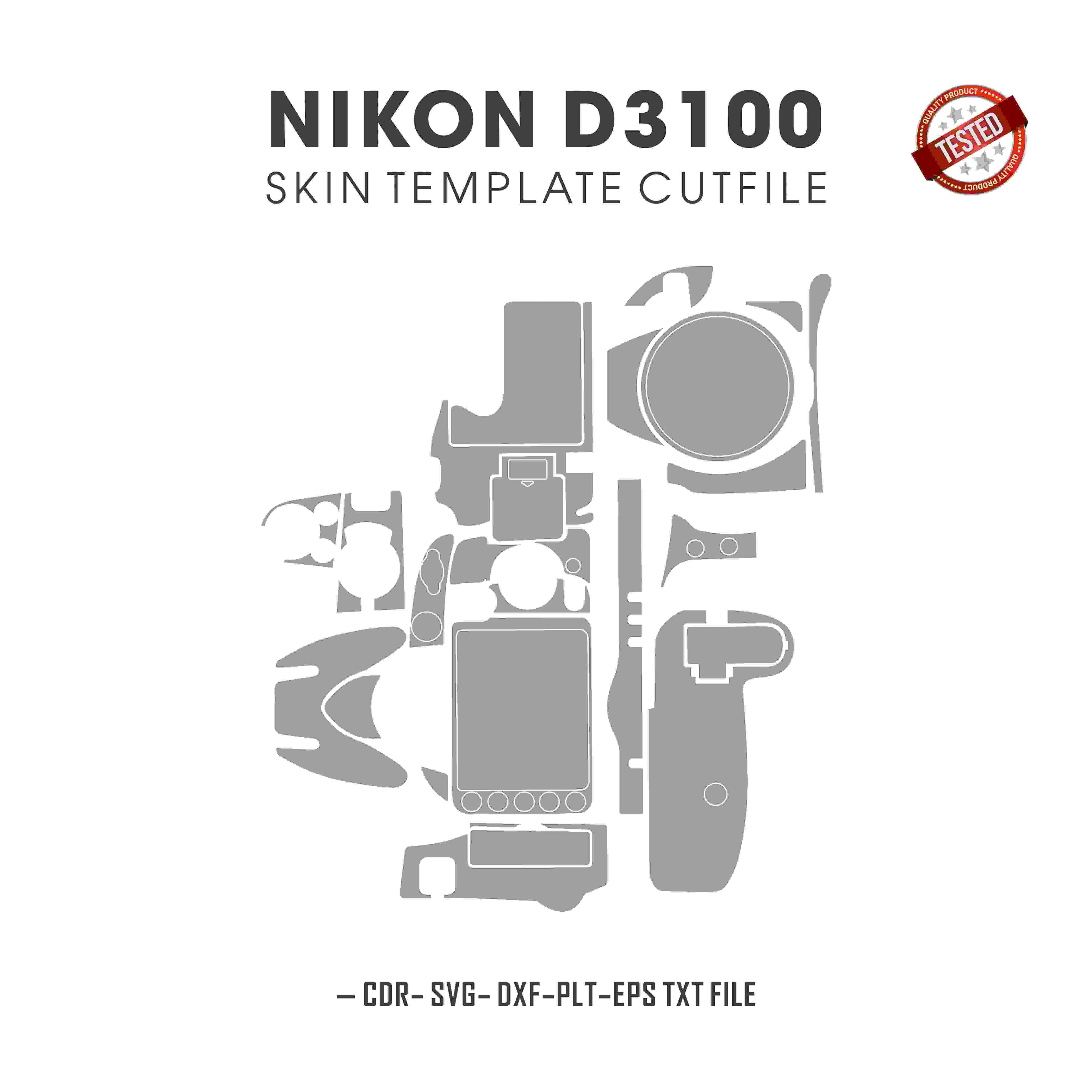 Nikon D3100 Skin Template Vector Cut Files