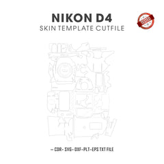 Nikon D4 Skin Template Vector Cut Files