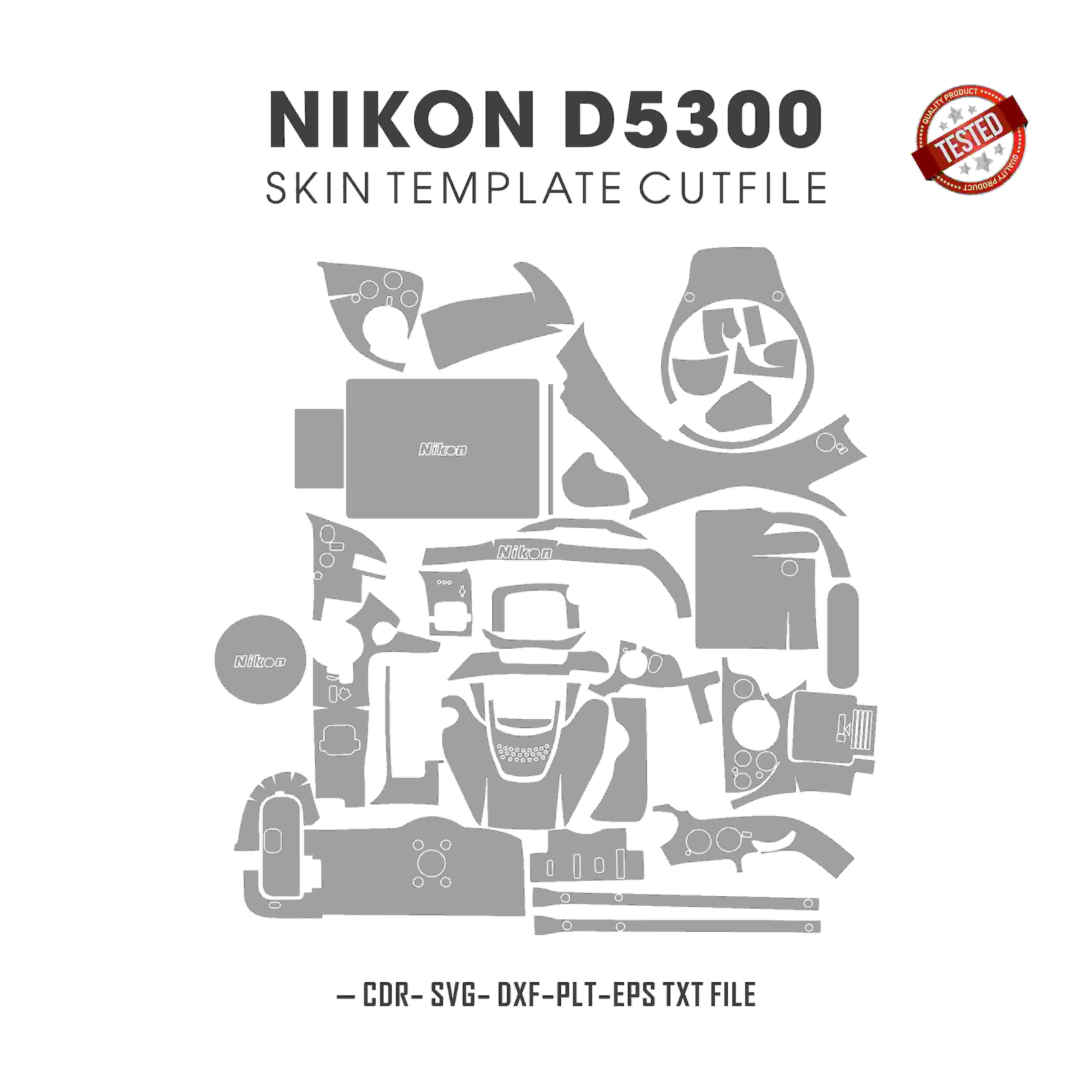 Nikon D5300 Skin Template Vector Cut Files