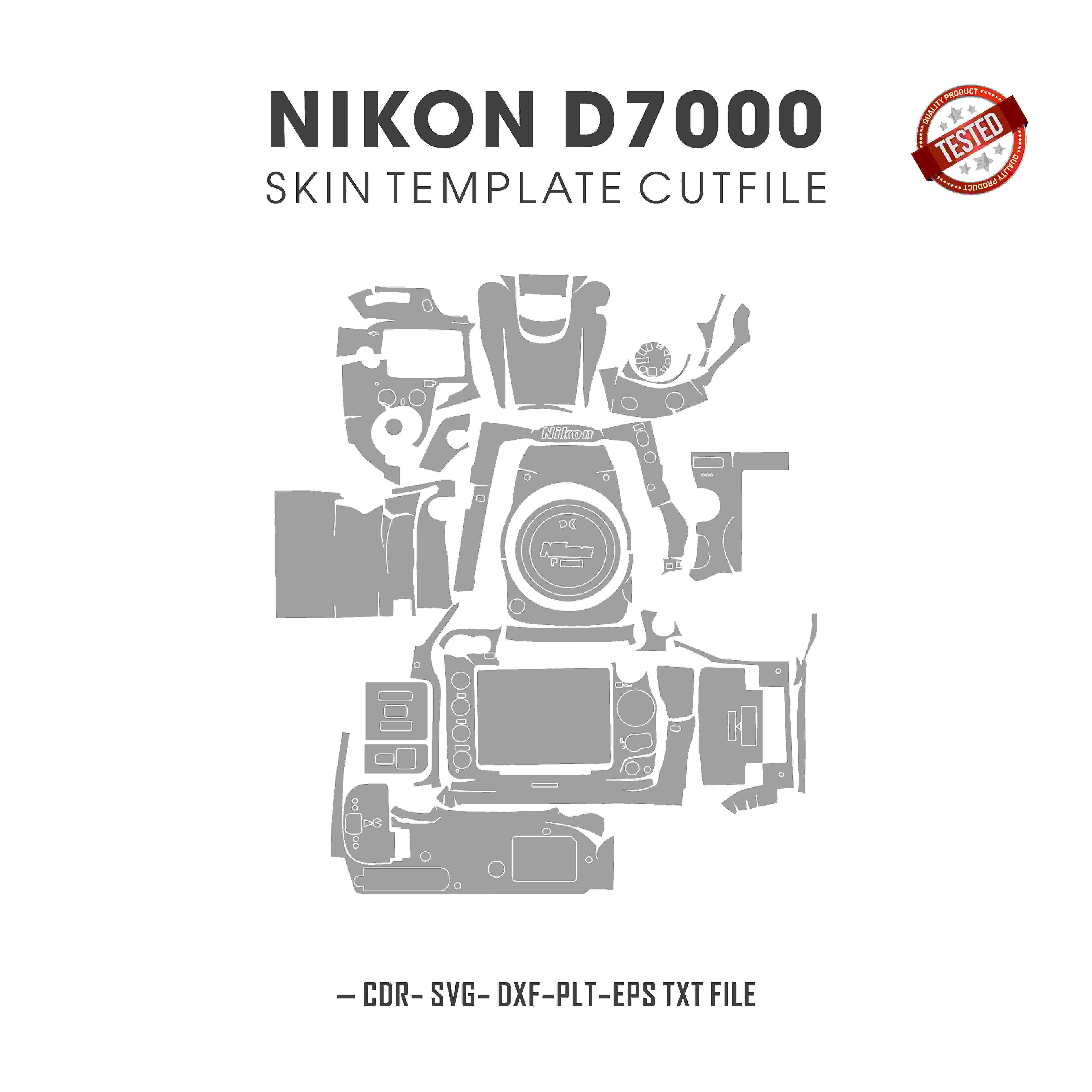Nikon D7000 Skin Template Vector Cut Files
