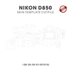 Nikon D850 Skin Template Vector Cut Files