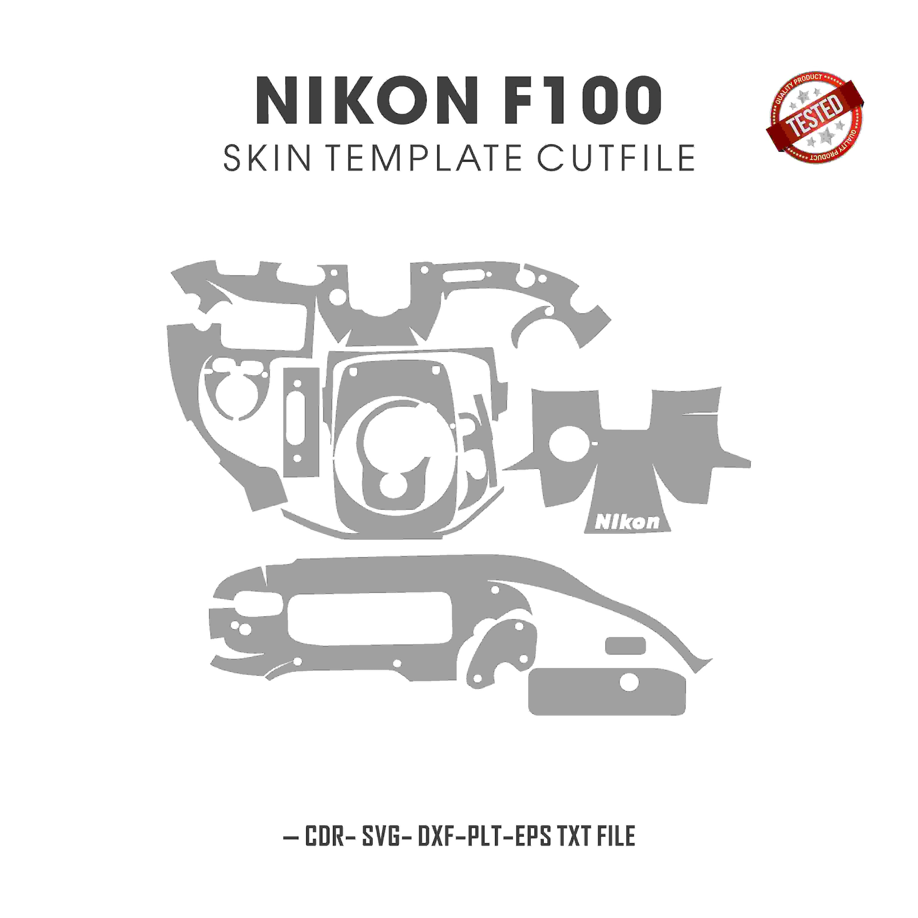 Nikon F100 Skin Template Vector Cut Files
