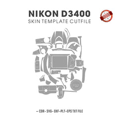 Nikon D3400 Skin Template Vector Cut Files