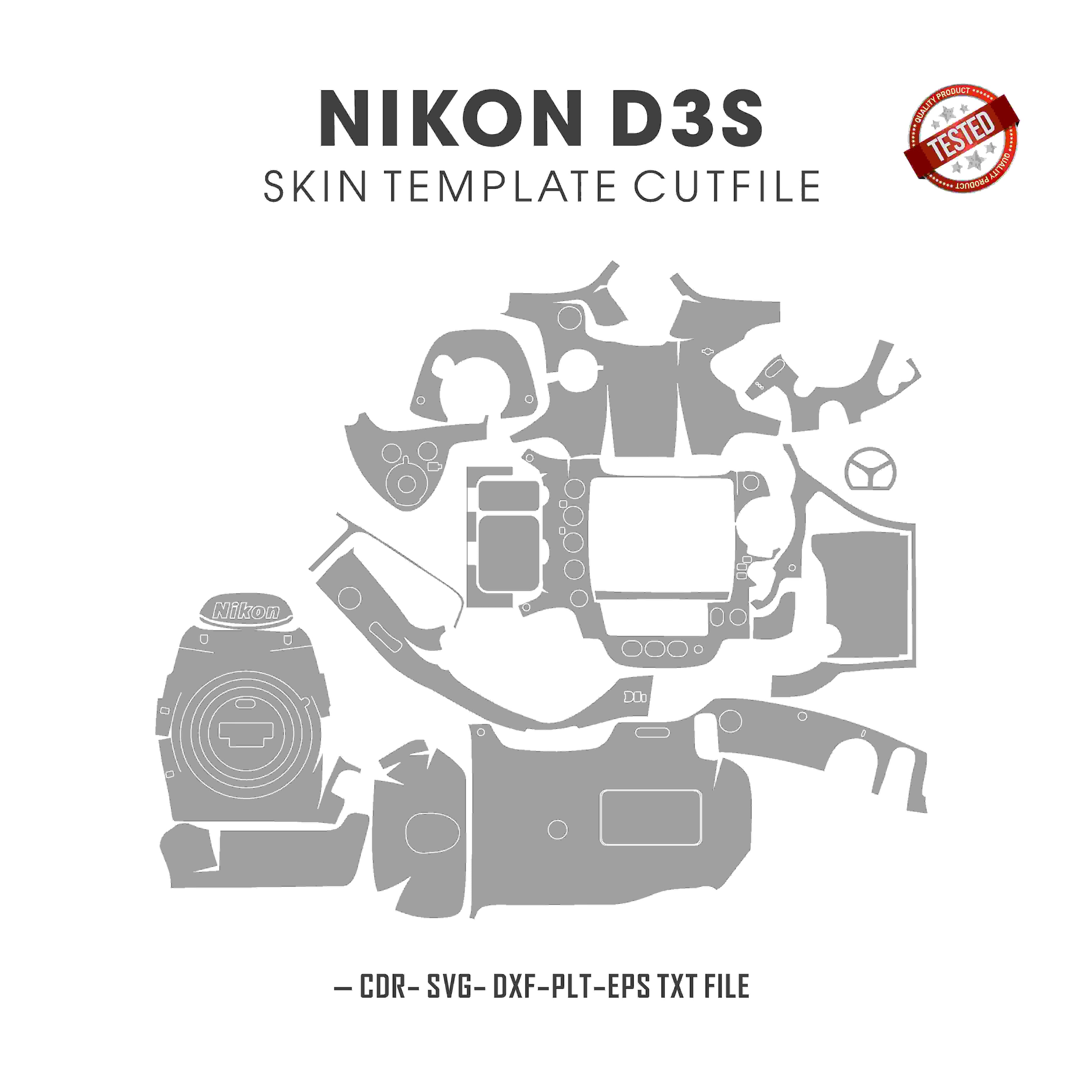 Nikon D3S Skin Template Vector Cut Files