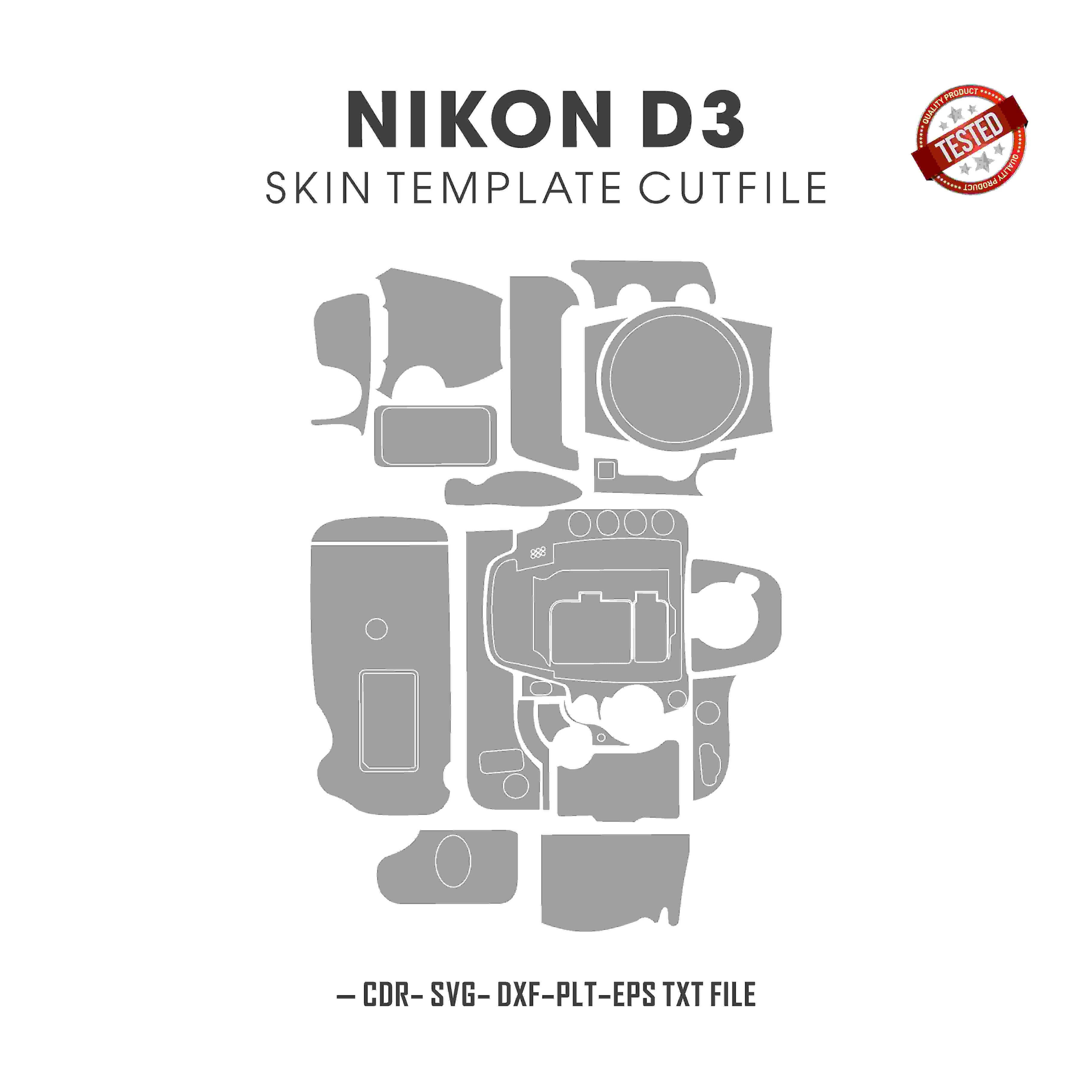 Nikon D3 Skin Template Vector Cut Files