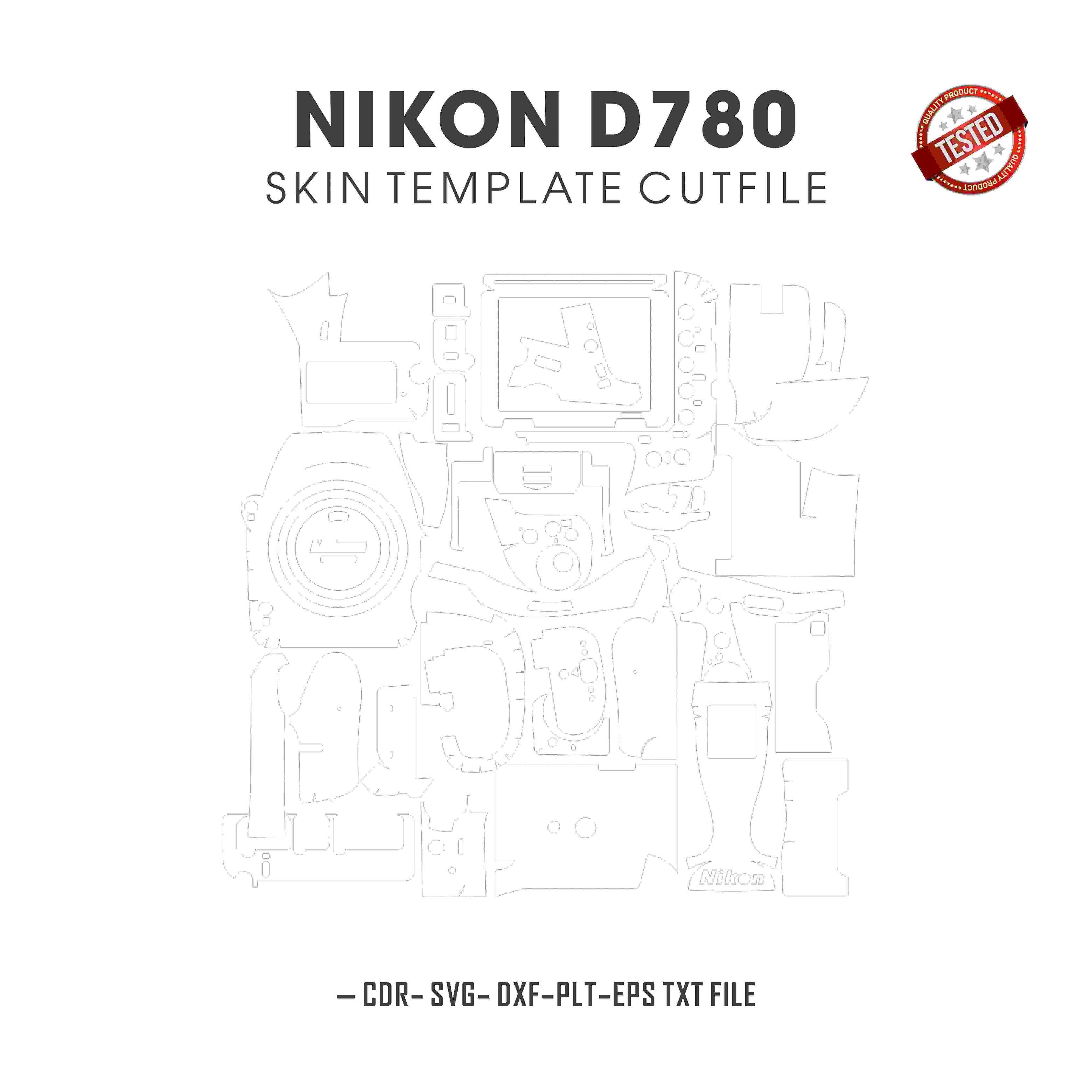 Nikon D780 Skin Template Vector Cut Files