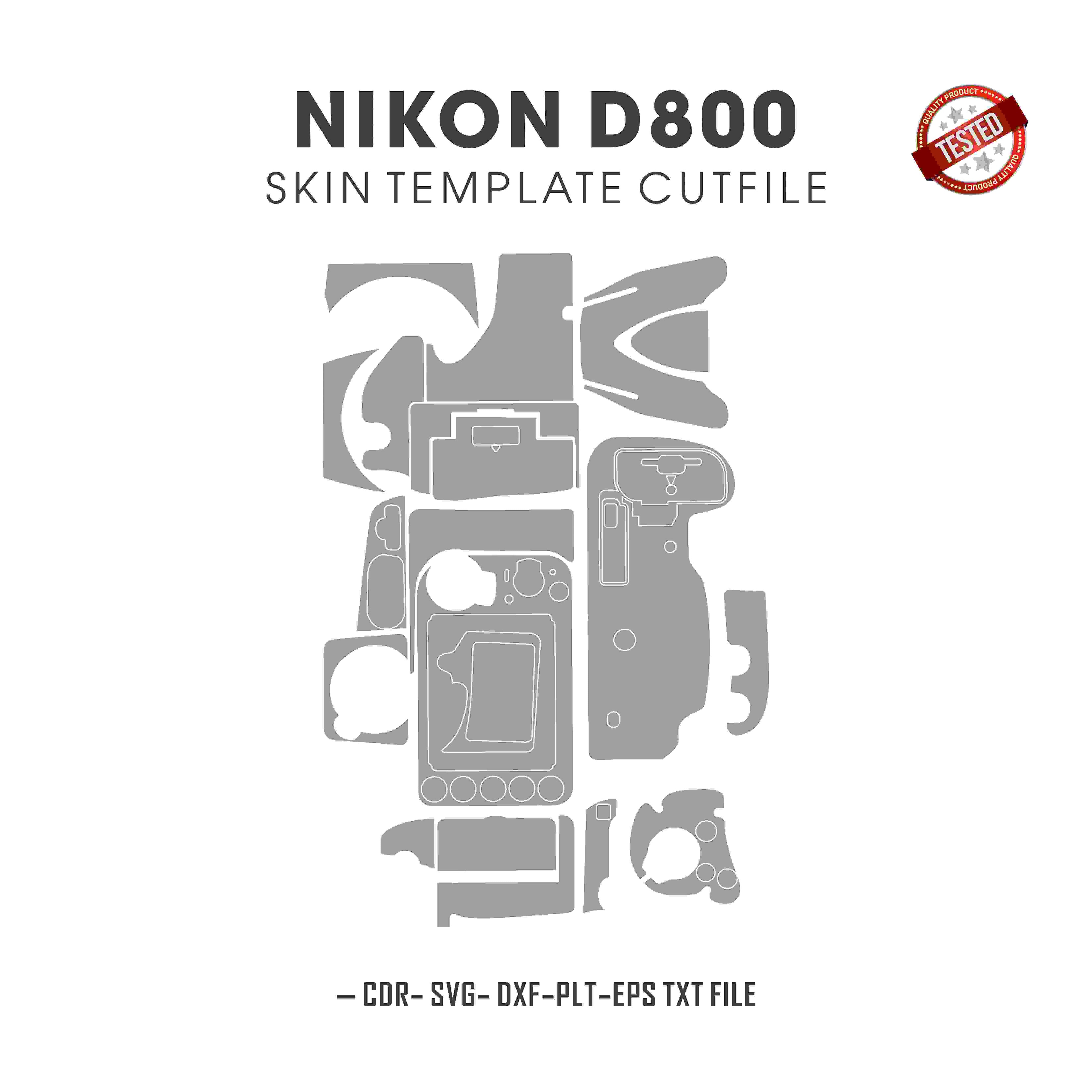 Nikon D800 Skin Template Vector Cut Files