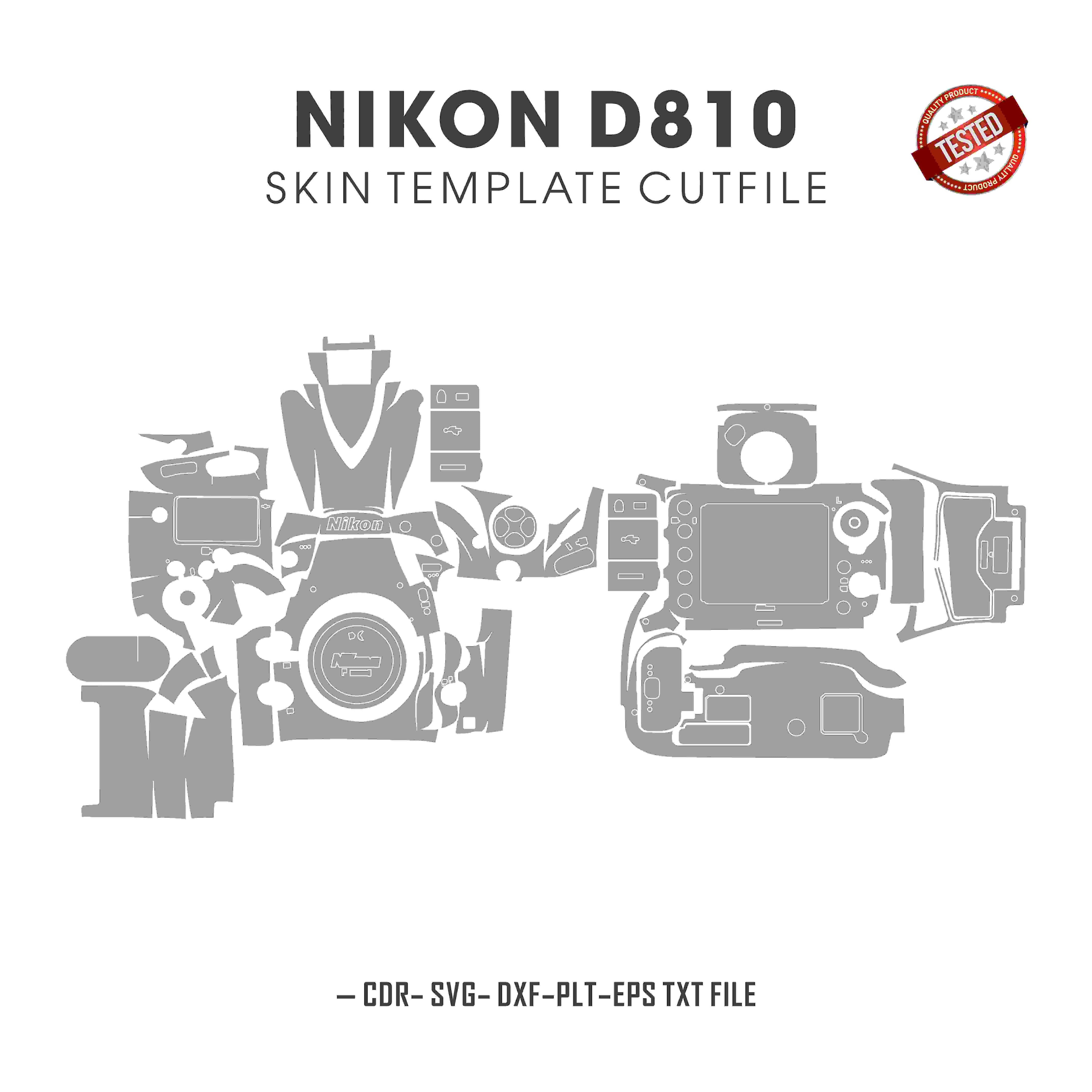 Nikon D810 Skin Template Vector Cut Files