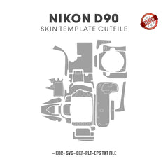 Nikon D90 Skin Template Vector Cut Files