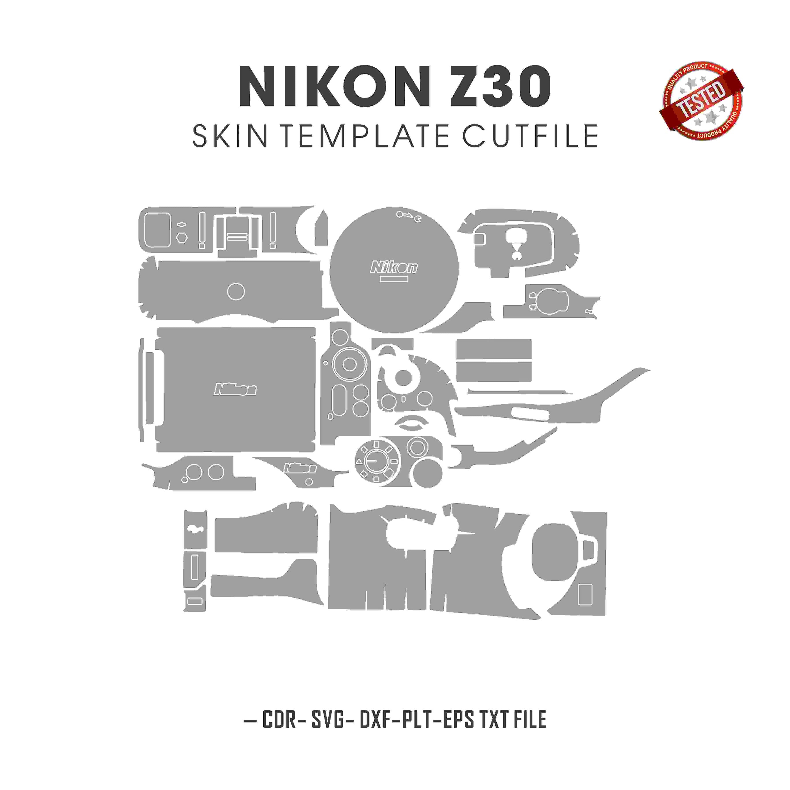Nikon Z30 Skin Template Vector Cut Files