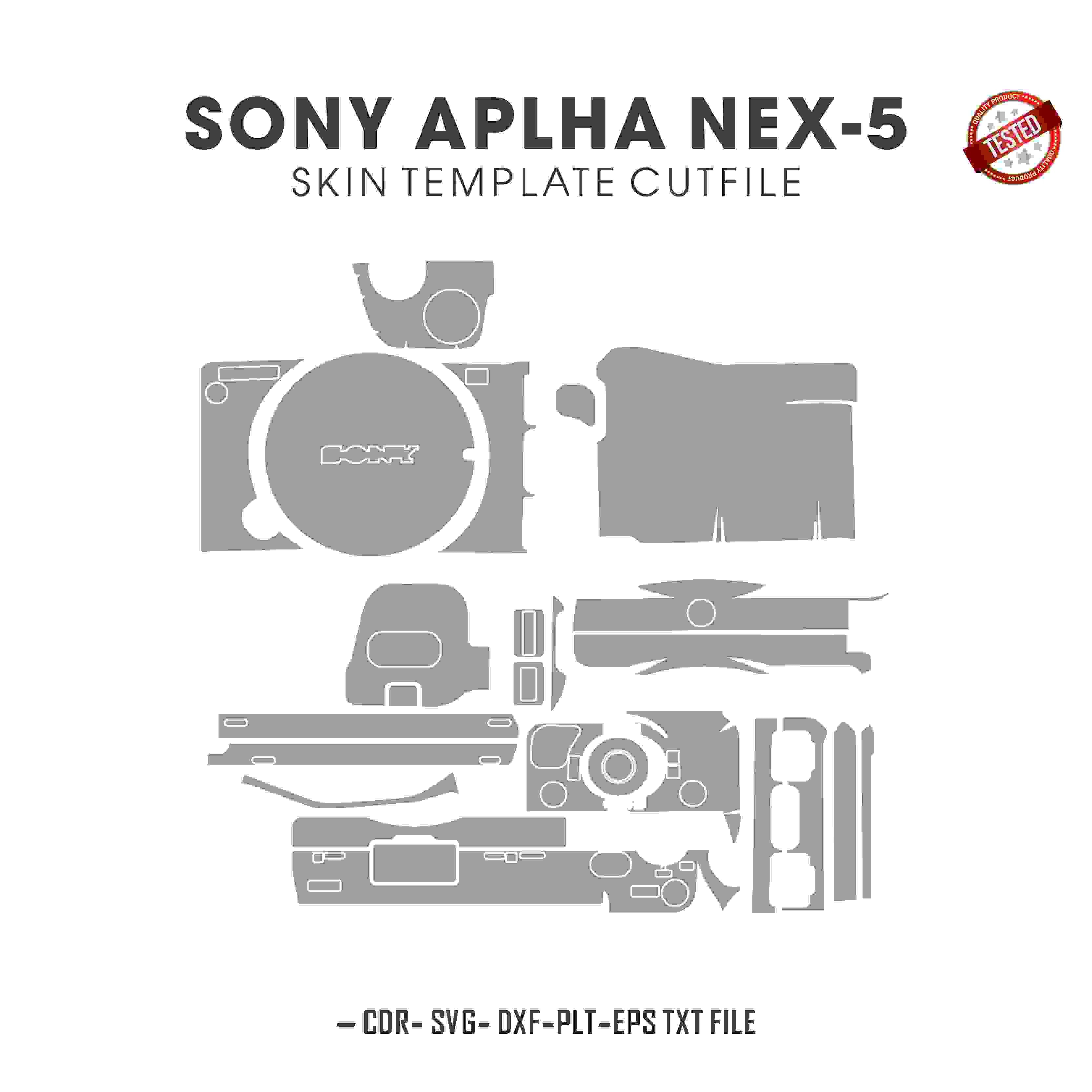 Sony Alpha NEX-5 Skin Template Vector Cut Files