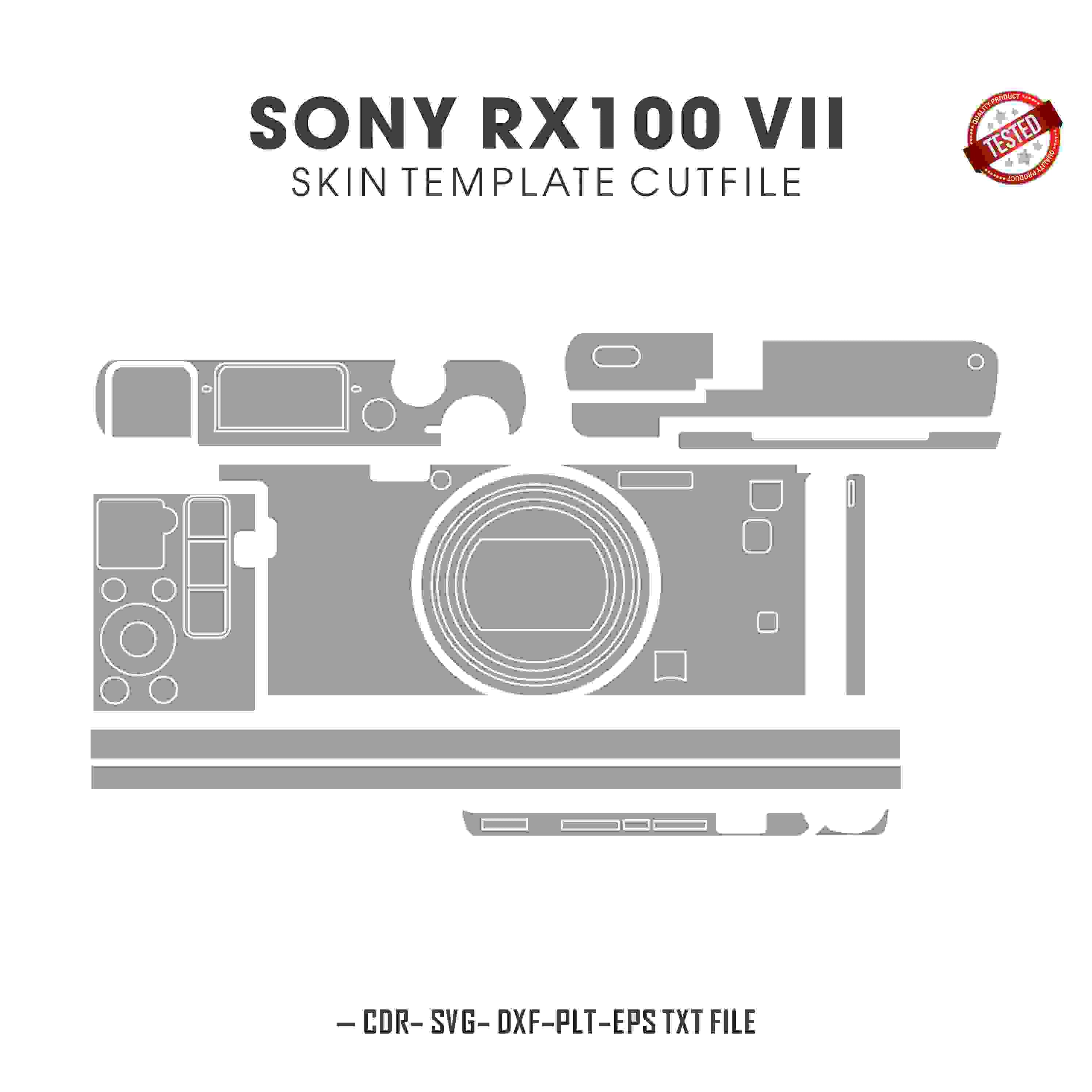 Sony Cyber-shot DSC-RX100 VII Skin Template Vector Cut Files