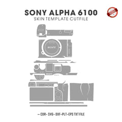 Sony Alpha 6100 (A6100) Skin Template Vector Cut Files