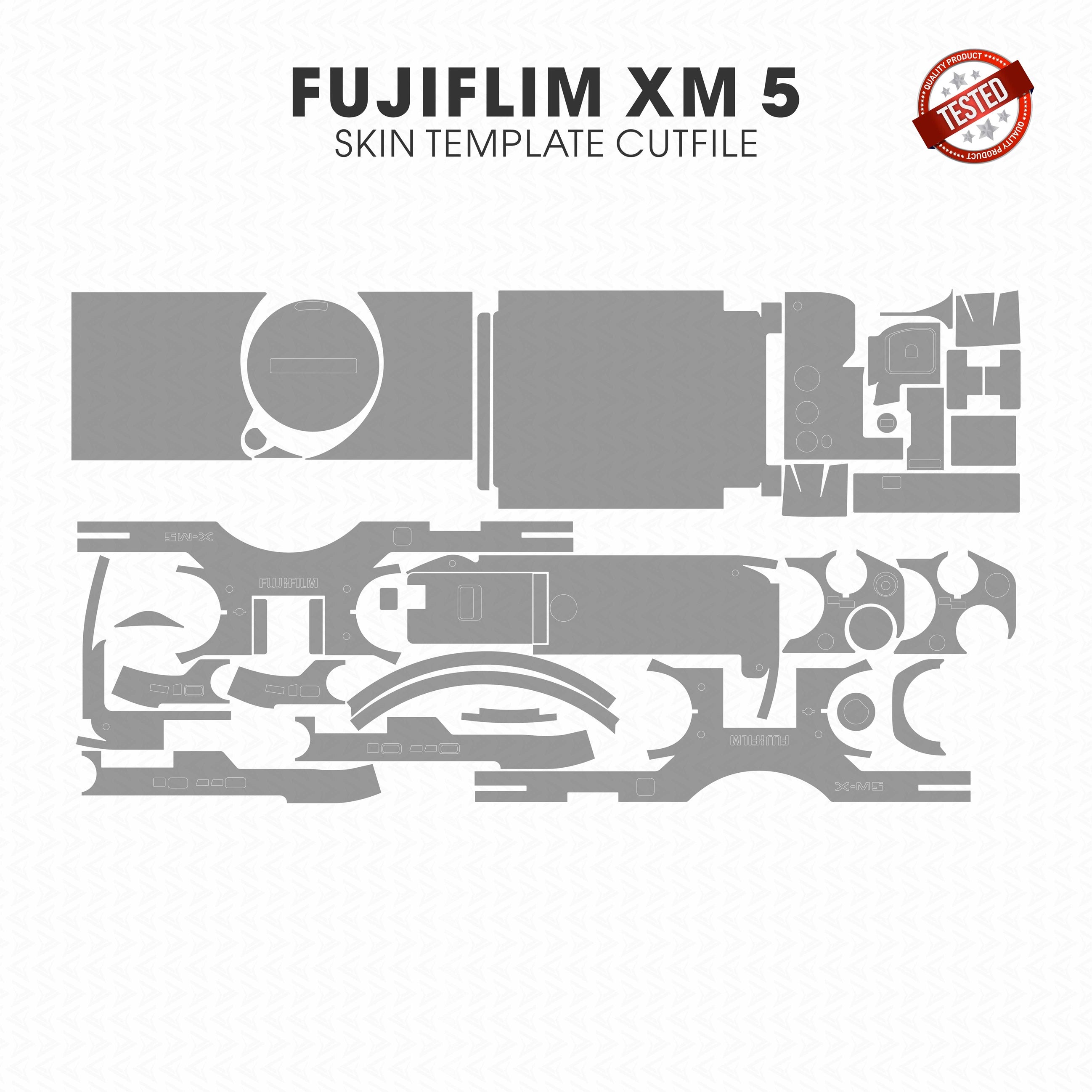 Fujifilm X-M5 camera skin template vector cut file PDF SVG CDR PNG
