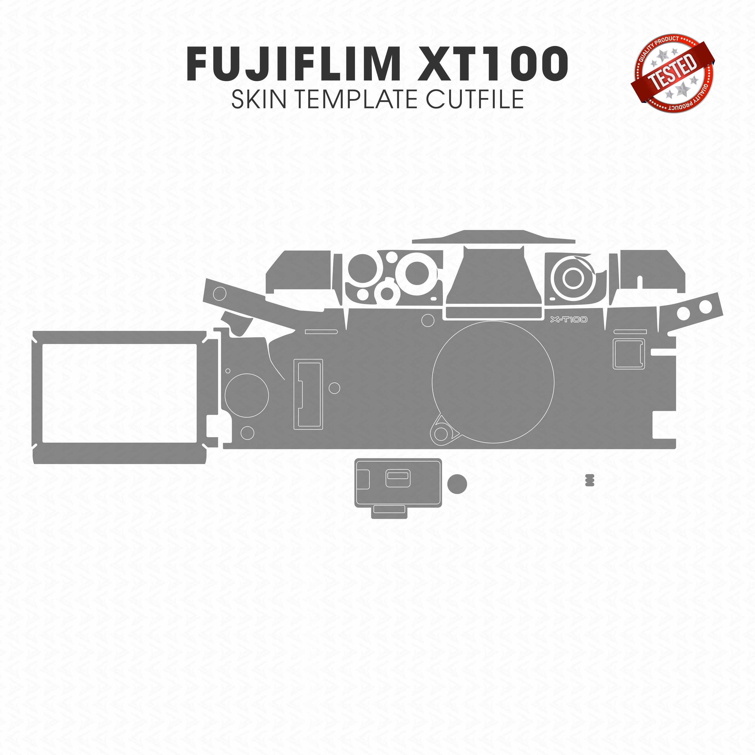 Fujifilm X-T100 Skin Template Vector Cut File PDF SVG CDR PNG