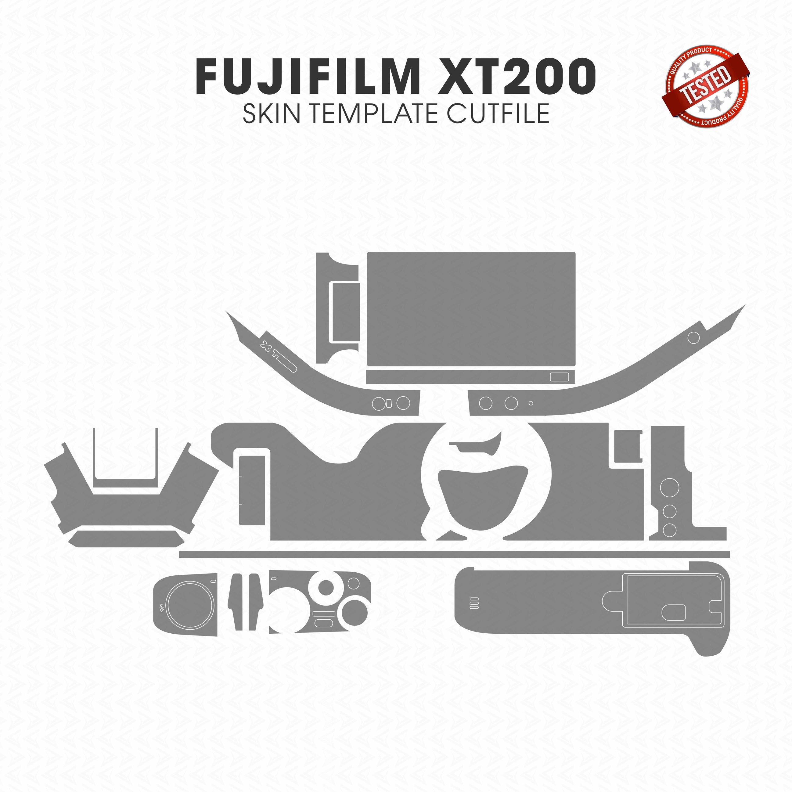 Fujifilm X-T200 Skin Template Vector Cut File PDF SVG CDR PNG