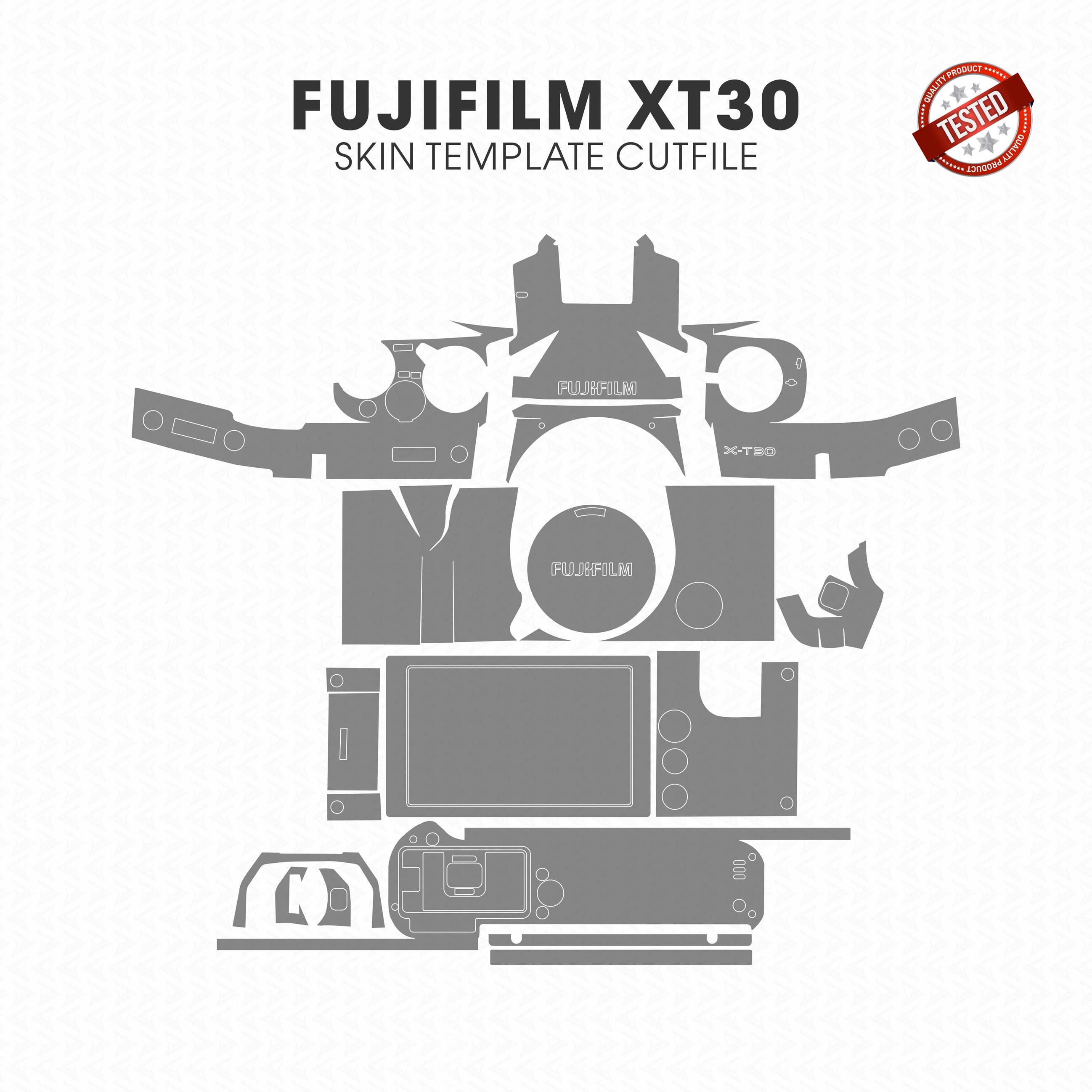 Fujifilm X-T30 Skin Template Vector Cut File PDF SVG DXF CDR