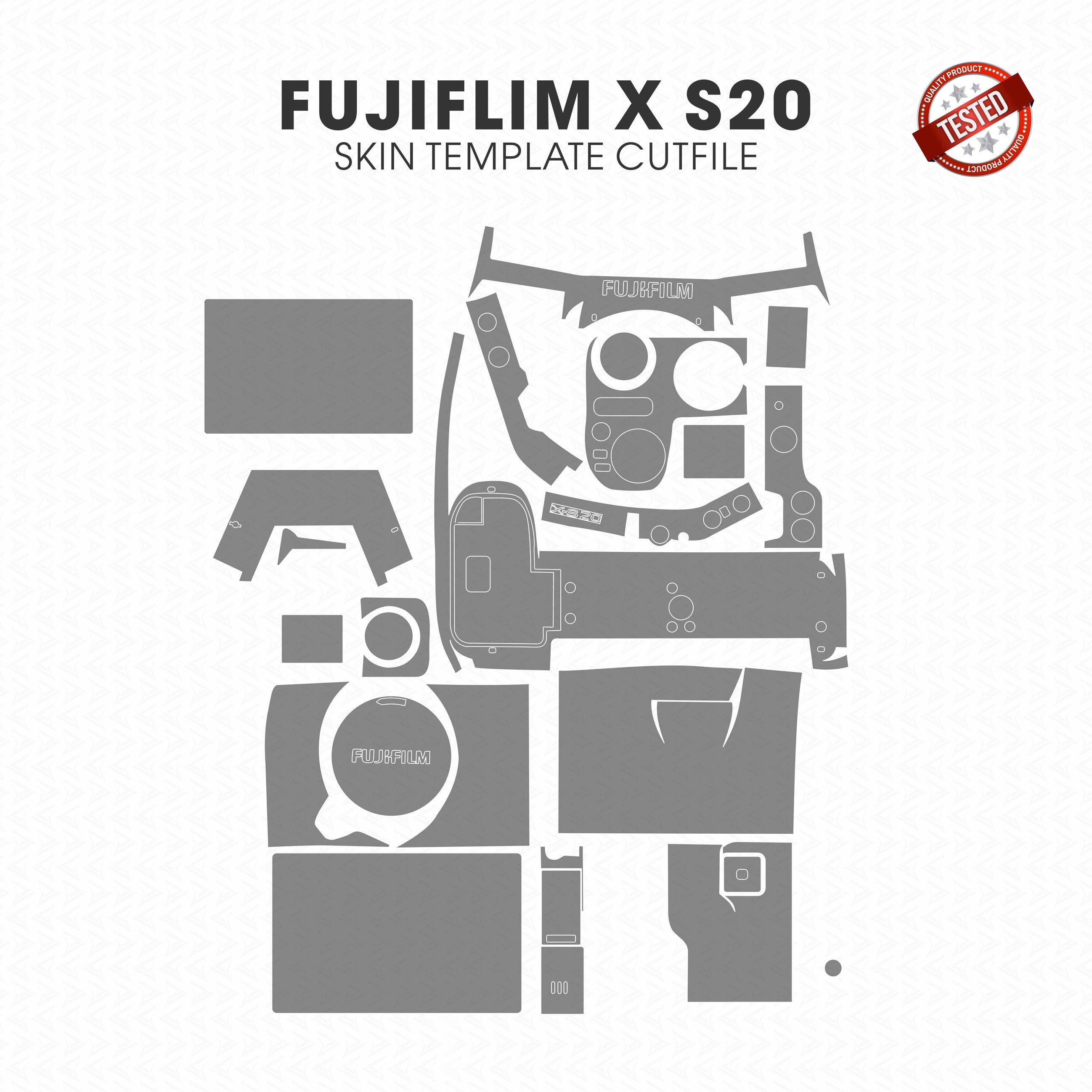 Fujifilm X-S20 Skin Template Vector Cut File PDF SVG CDR PNG