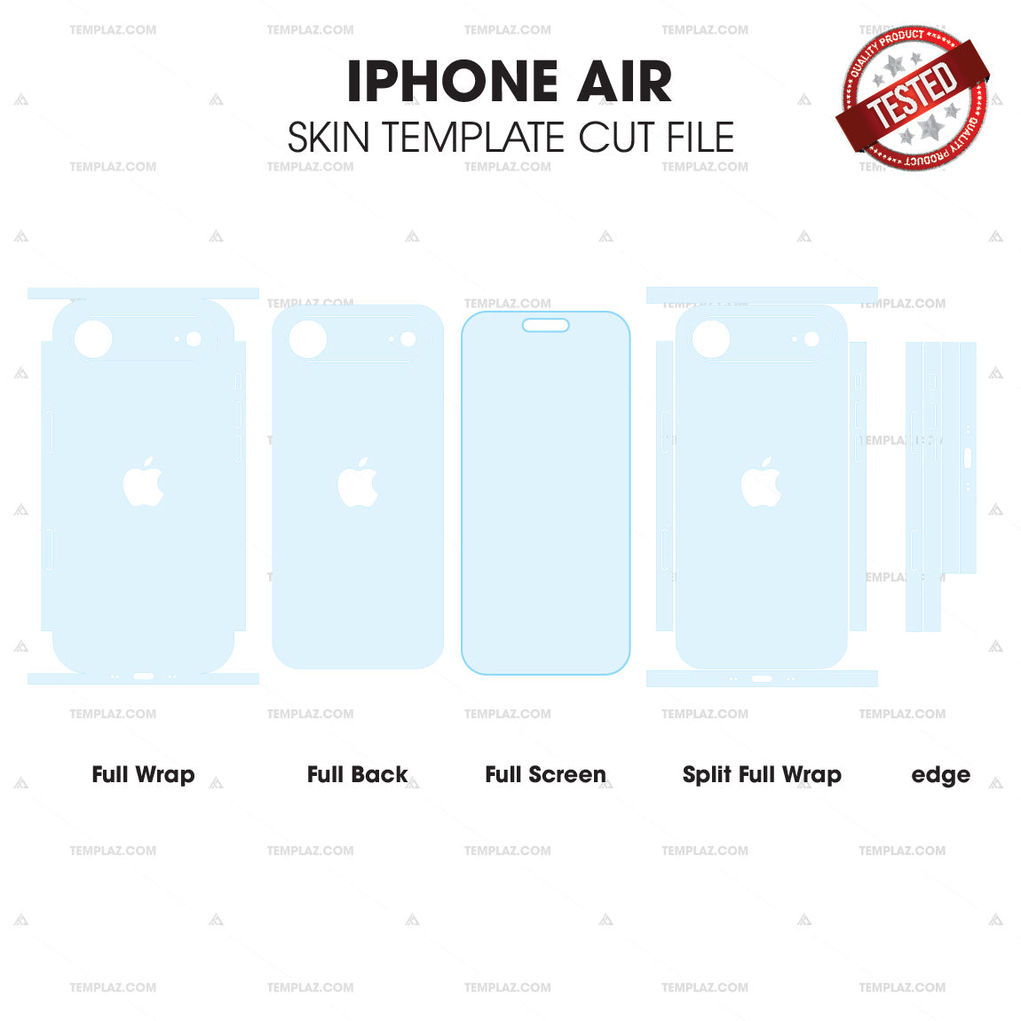 iPhone Air skin templates die cut for skin wrap