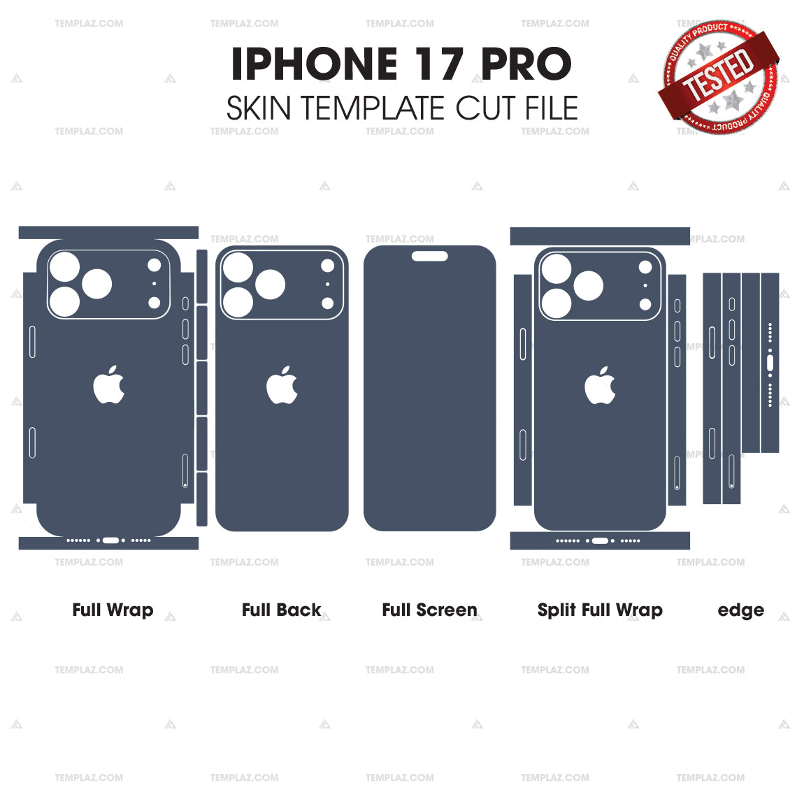 iPhone 17 Pro skin templates die cut for skin wrap