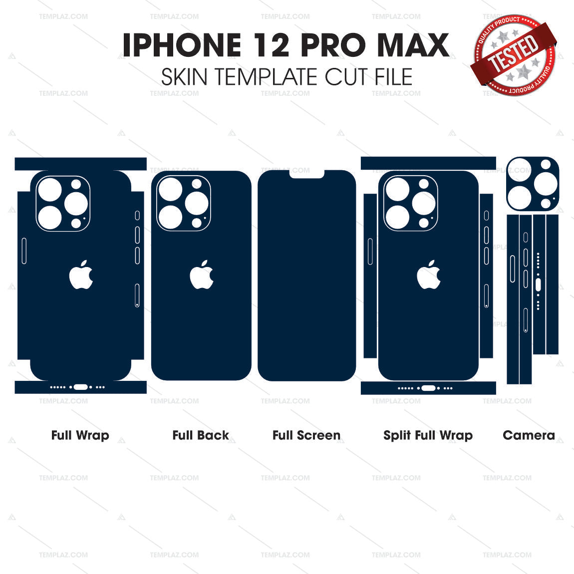 IPhone 12 Pro Max Skin Template Vector Cut File Bundle