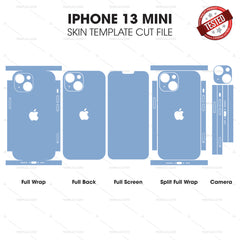 iPhone 13 Mini Skin Template Vector Cut File Bundle