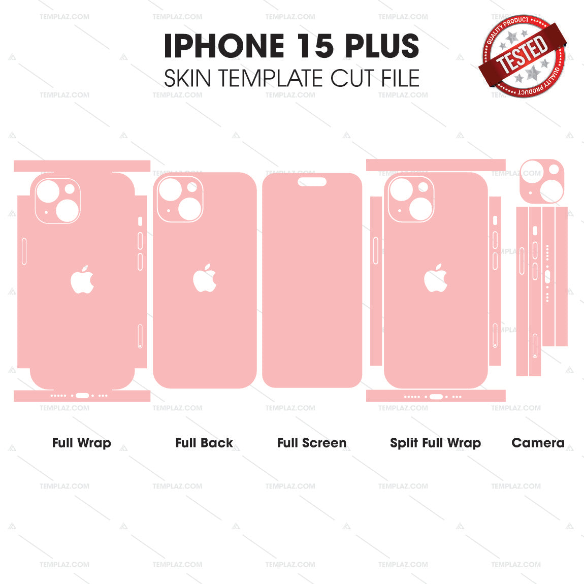 iPhone 15 Plus Skin Template Vector Cut Files Bundle