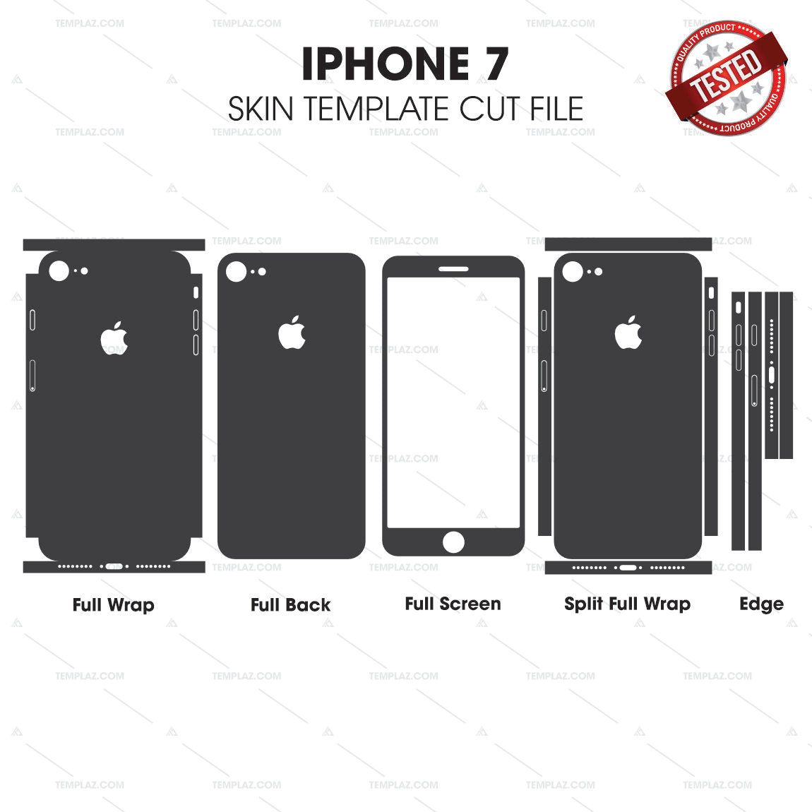 iPhone 7 Skin Template Vector Cut File Bundle