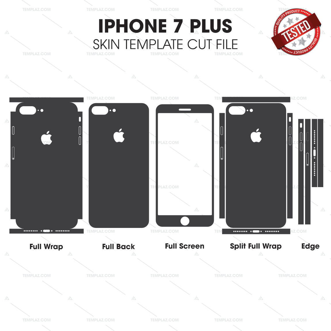 IPhone 7 Plus Skin Template Vector Cut File Bundle