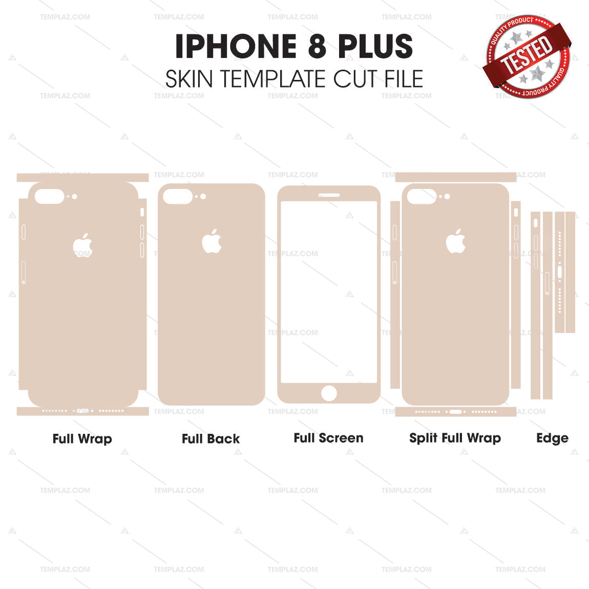 IPhone 8 Plus Skin Template Vector Cut File Bundle
