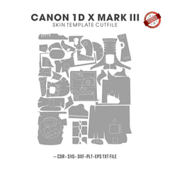 Canon 1D X Mark III Skin Template Vector Cut Files