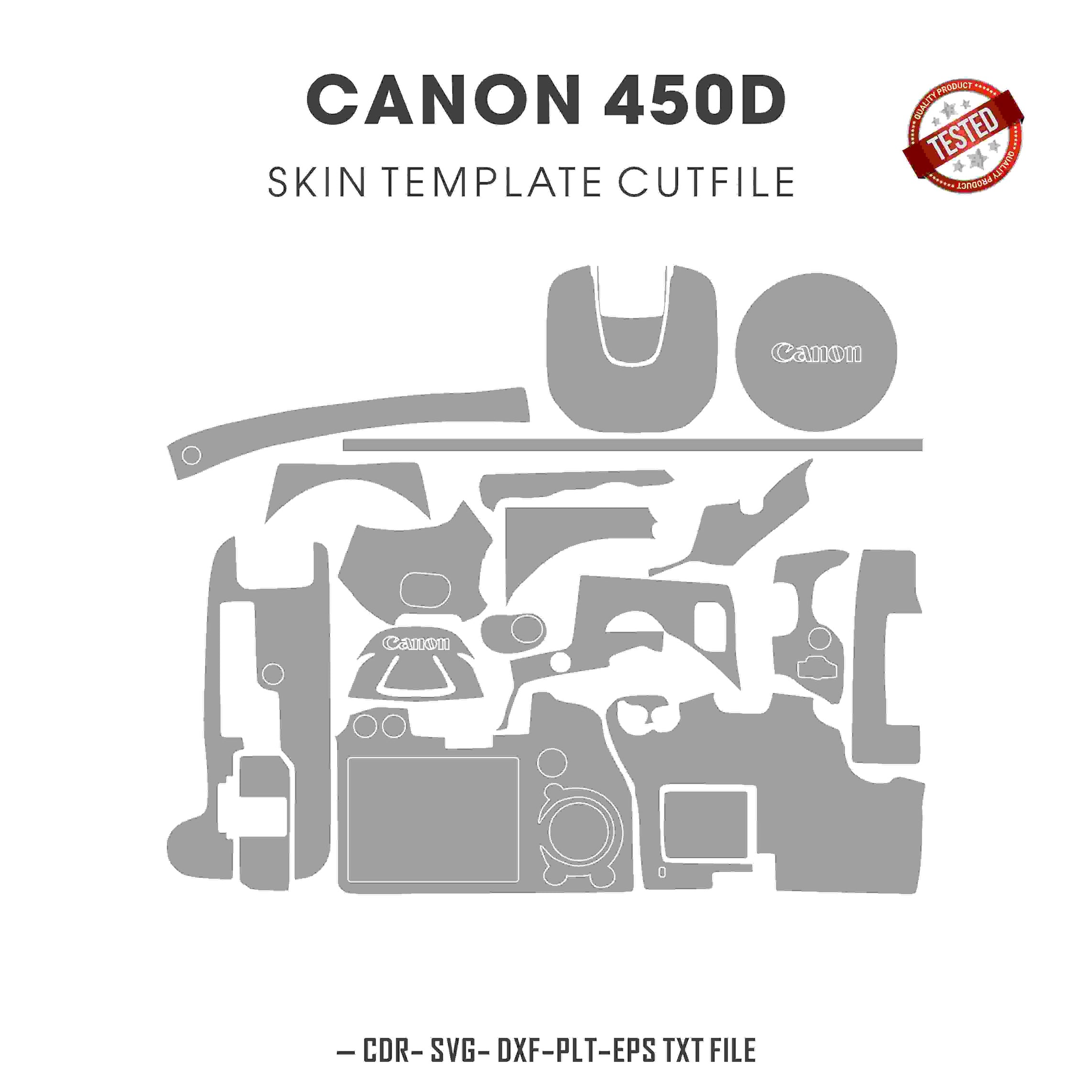 Canon EOS 450D Skin Template Vector Cut Files