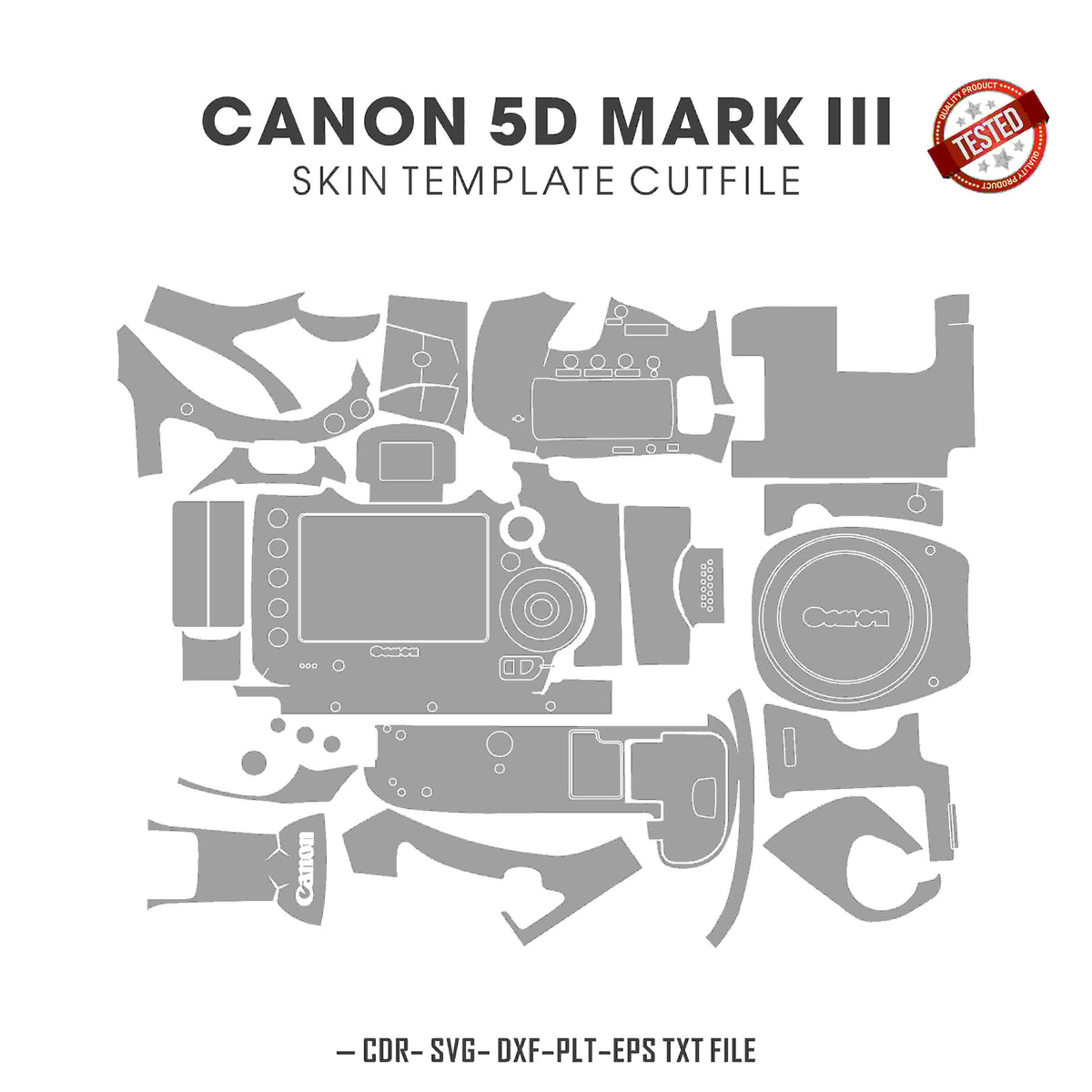 Canon 5D Mark III Skin Template Vector Cut Files