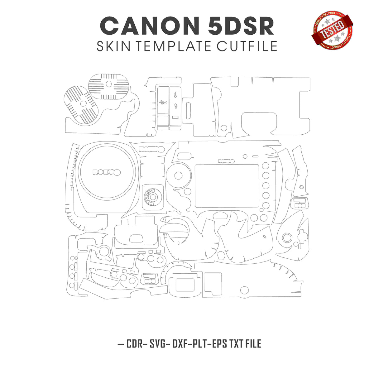 Canon EOS 5DS R Skin Template Vector Cut Files