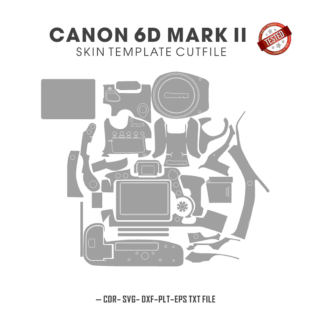 Canon 6D Mark II Skin Template Vector Cut Files