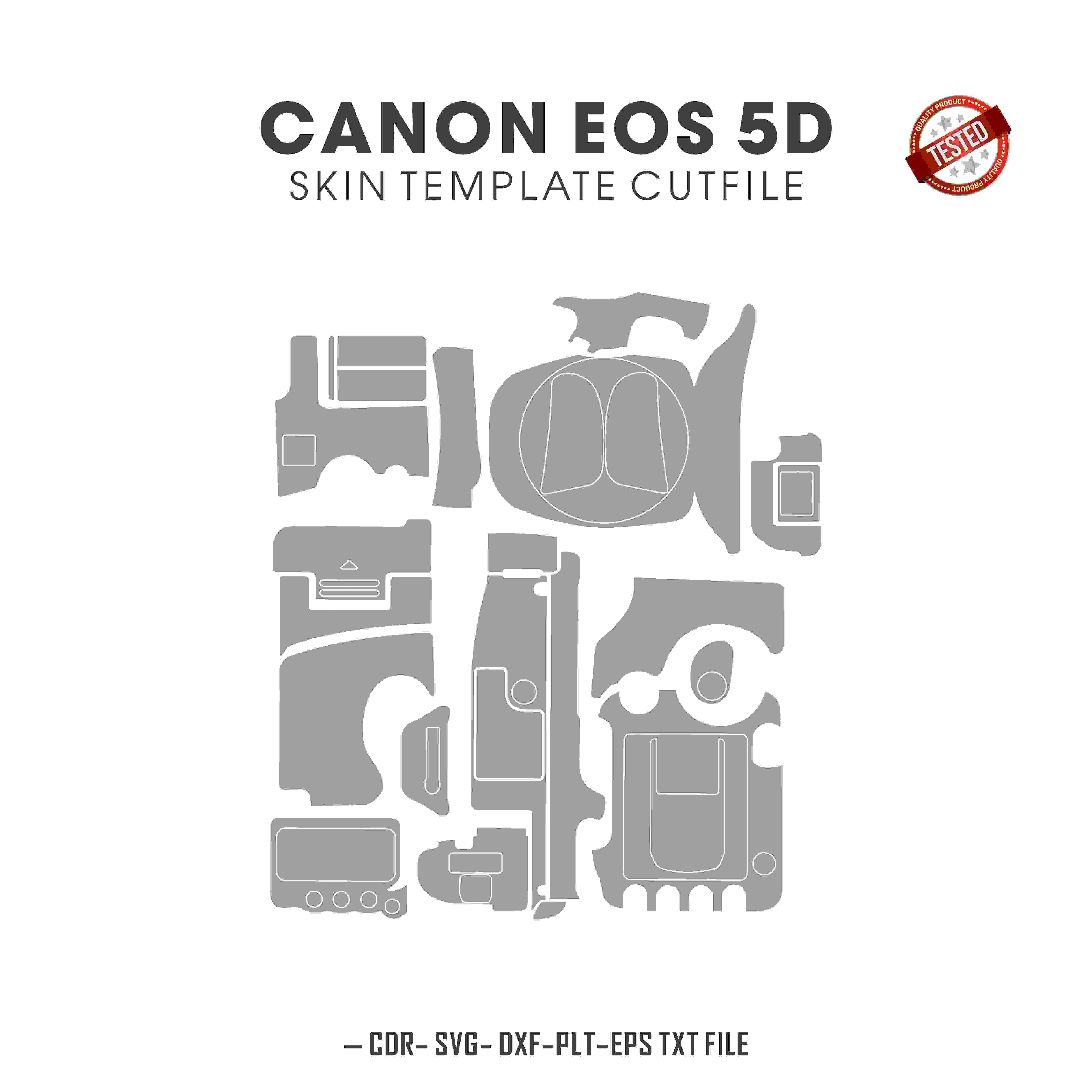 Canon EOS 5D Skin Template Vector Cut Files