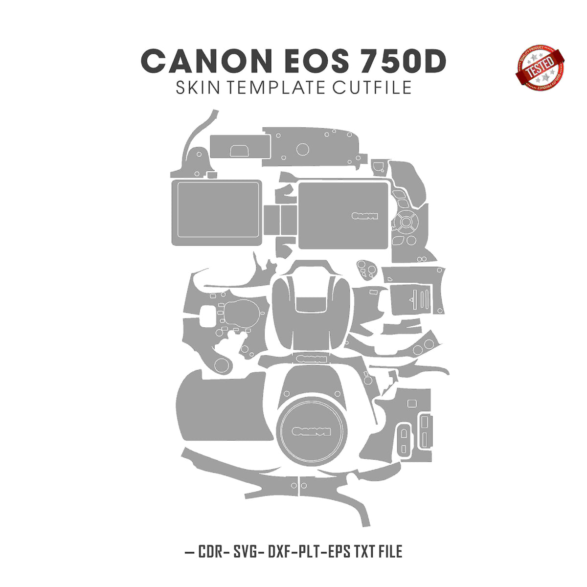 Canon EOS 750D Skin Template Vector Cut Files