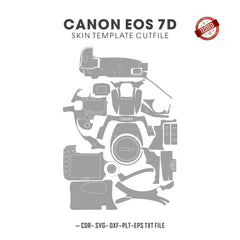 Canon EOS 7D Skin Template Vector Cut Files