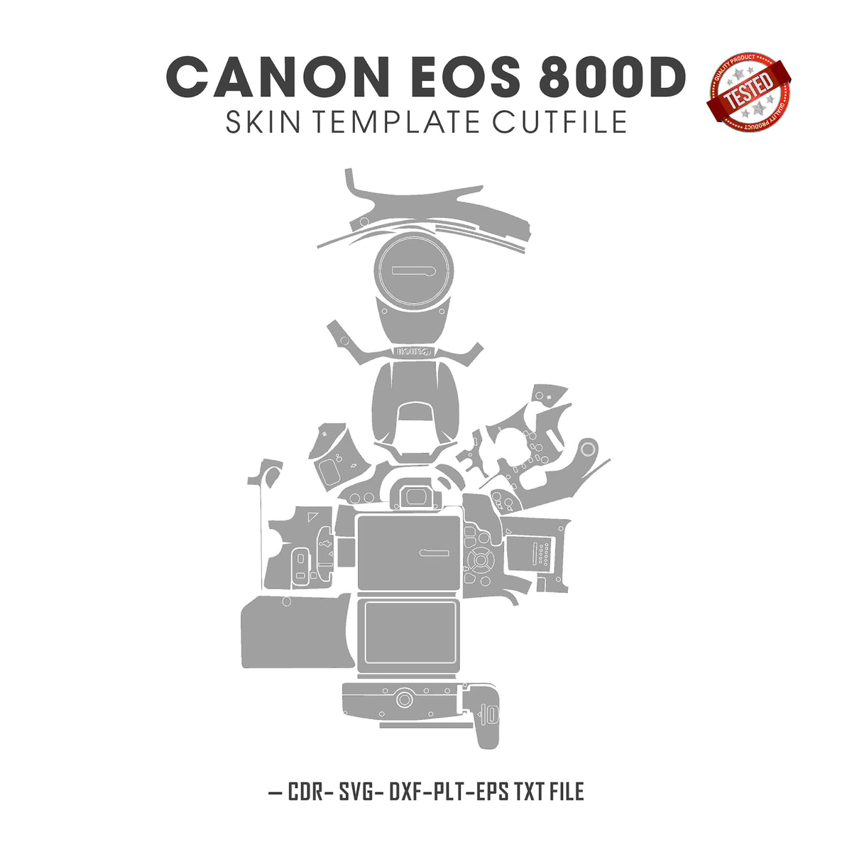 Canon EOS 800D Skin Template Vector Cut Files