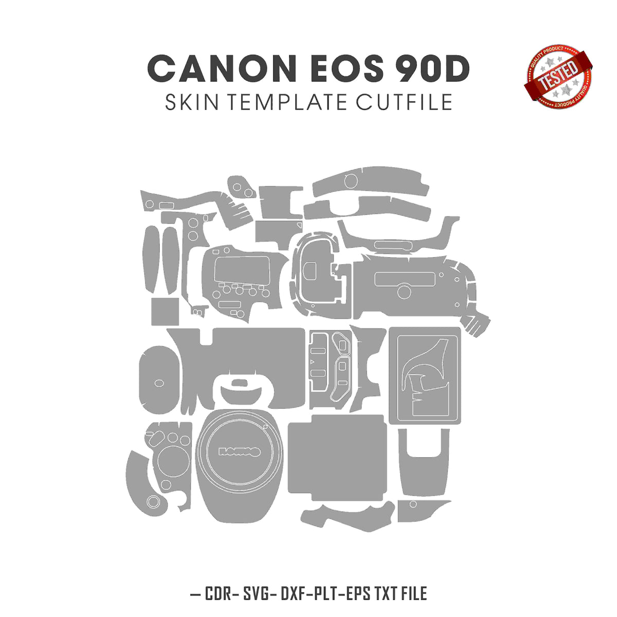 Canon EOS 90D Skin Template Vector Cut Files